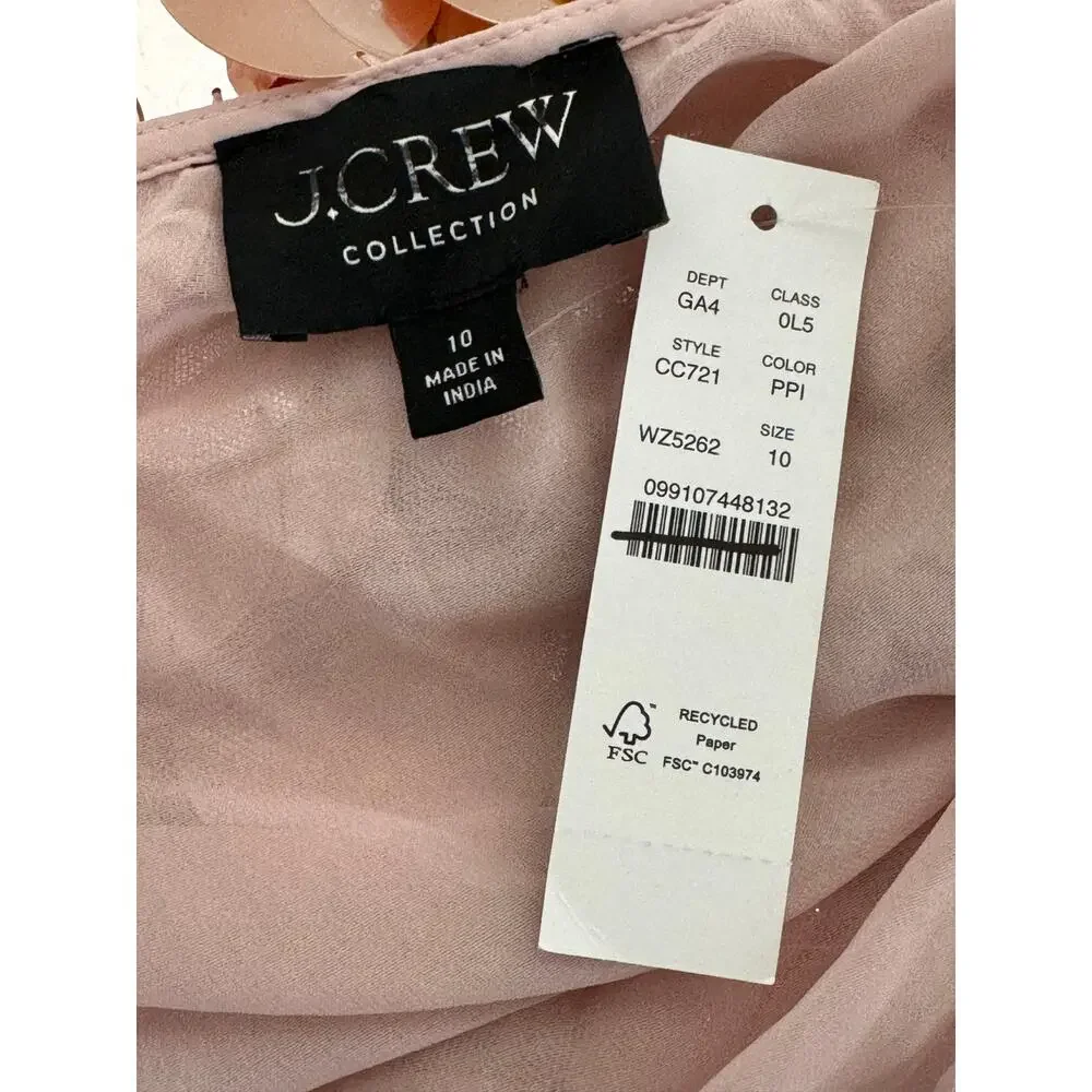 J. Crew Rose Gold Sequin Midi Slip Dress